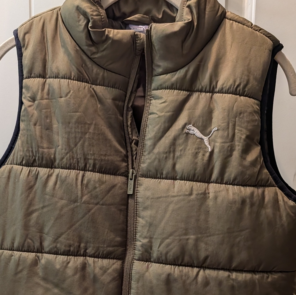 Boys Large Puma Army Green Vest